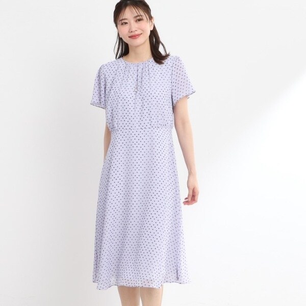 新品タグ付！リフレクトReflectストライプマリンモチーフワンピースL夏の会食 SALE／着痩せ効果有!／人気急上昇♪マシンウォッシュ可能