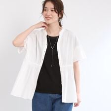 【夏SALE／E‐QUALITY／手洗い可】スキッパーブラウス