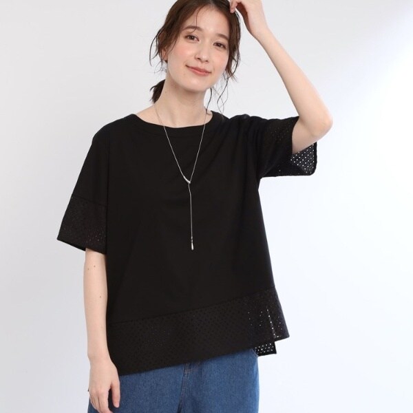 レースフレンチスリーブプリントTシャツ | ラディエイト(RADIATE
