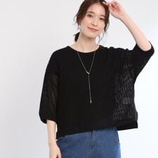 【夏SALE／E‐QUALITY／手洗い可】レーシーニット