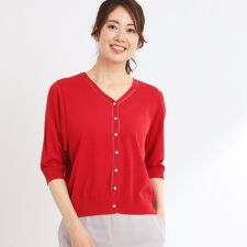 【WEB先行カラーあり／手洗い可】六分袖カーディガン