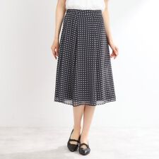 【マシンウォッシュ可／セットアップ可】フリュイドプリントスカート