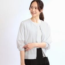 【夏SALE／手洗い可】ジップアップニットカーディガン