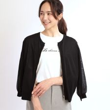 【手洗い可】ジップアップニットカーディガン