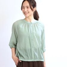 【E‐QUALITY／手洗い可／羽織にも◎】シアーブラウス