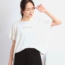 【E‐QUALITY】チュニック丈ロゴTシャツ