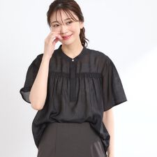 【選べる5色◎／マシンウォッシュ可】シャーリングデザインブラウス