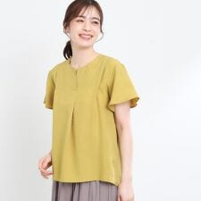 【E‐QUALITY】ドライタッチスキッパーネックブラウス