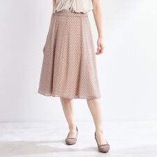【マシンウォッシュ可／セットアップ可】コツキ柄プリントフレアスカート