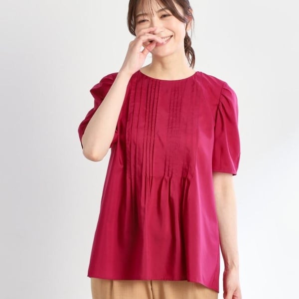 極美品 Reflect 大きいサイズ13 ブラウス リフレクト ライトグリーン系 選べる5色◎／接触冷感／マシンウォッシュ可】シャーリング