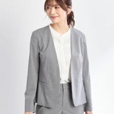 【接触冷感／洗える／セットアップ可／秋まで着られる◎】ノーカラージャケット
