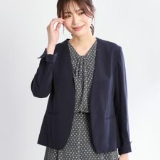 【接触冷感／洗える／セットアップ可／秋まで着られる◎】ノーカラージャケット