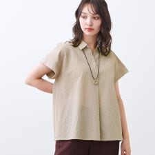 リフレクト(Reflect)の【二の腕さりげなくカバー】シャツ衿オフボディブラウス