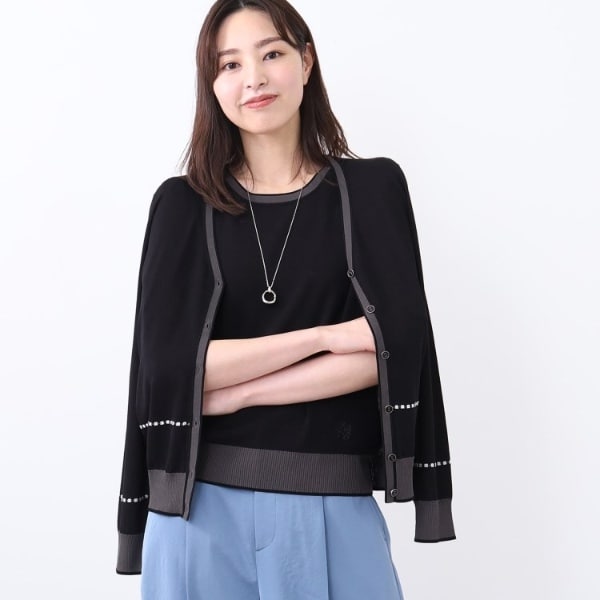 アンサンブル可能手洗い可】リネン混ベーシックカーディガン | アン