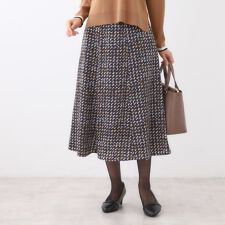 【ニットスタイルが華やかに◎】チドリ風プリントフレアスカート