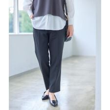 【高身長さんに嬉しい長め丈追加！／私のパンツ／すっきり見え◎】テーパードパンツ