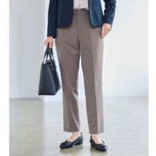 【高身長さんに嬉しい長め丈追加！／私のパンツ／すっきり見え◎】テーパードパンツ