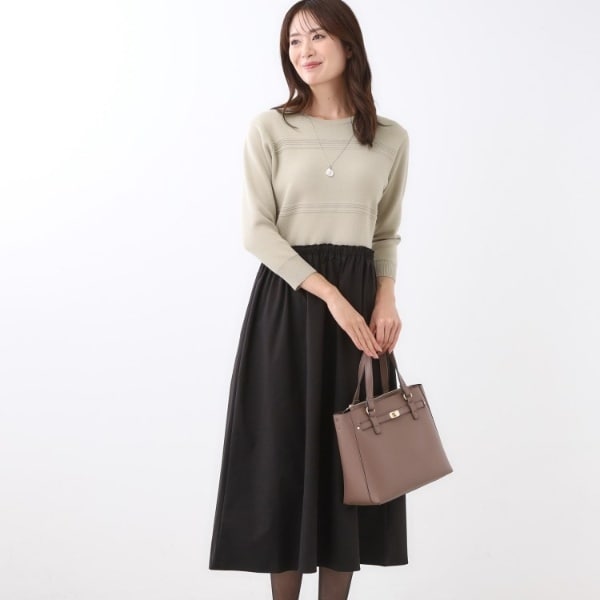 春SALE／WEB限定カラーあり／手洗い可】バイカラードッキングニット