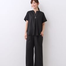 【E‐QUALITY／ウエスト総ゴム／セットアップ／単品使いOK◎】ブラウス＋ストレートパンツセット