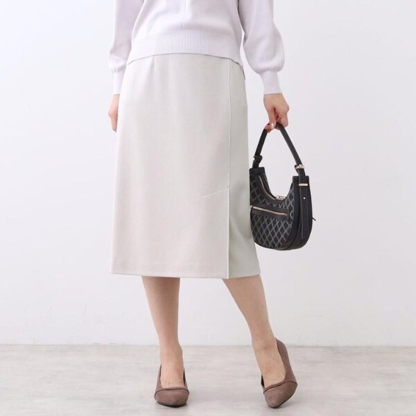 【セットアップ可／すっきりシルエット／通勤におすすめ◎】キレイめジャージタイトスカート