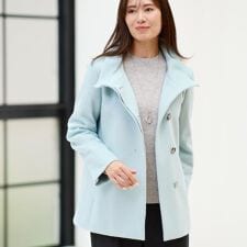 【衿が顔に当たらない◎】スタンドネックミドルコート
