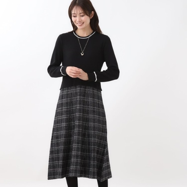 春SALE／WEB限定カラーあり／手洗い可】バイカラードッキングニット