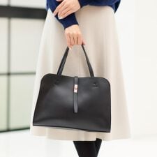 【A4ファイル・PC収納可◎】合皮ボストンバッグ