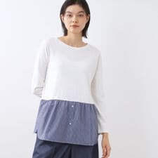 【重ね着でも一枚着でも◎】ドッキングジャージトップス