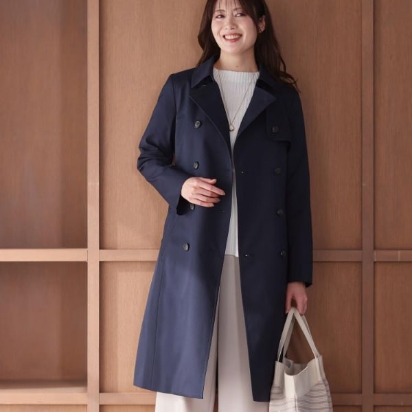 新品タグ付｜OPAQUE.CLIP NAVY 撥水トレンチコート 40 Lサイズ ミドルトレンチコート【洗濯機OK】 | オペークドットクリップ(OPAQUE