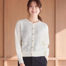 【着映え◎】ツイード風ニットカーディガン
