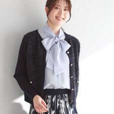 【着映え◎】ツイード風ニットカーディガン