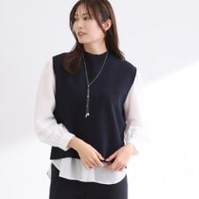 【セットアップ可】ダブルジャカードニットベスト