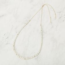 【フォーマル／入卒／長さ調節可】淡水パールロングネックレス