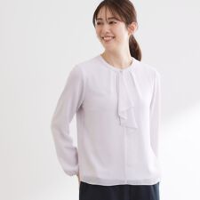 フロントフリルシフォンブラウス