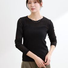 【インナーにおすすめ◎】クルーネックレースジャージトップス