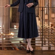 【セットアップ可】ストライプ柄ジャカードスカート