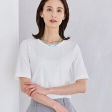 【インナーにおすすめ◎】クルーネックストレッチリブトップス