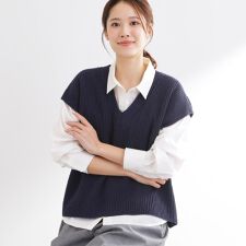 【レイヤードにおすすめ◎】ドライタッチニットベスト