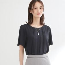 【インナーにおすすめ◎】五分袖シフォンブラウス