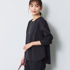 洗える】フリルレースブラウス （ネイビー(094)） 【美品】リフレクト 
