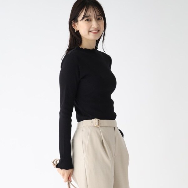 シルクブレンド テレコハイネックトップス【WEB限定サイズ