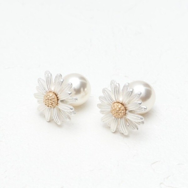 フラワー×フェイクパールキャッチピアス | インデックス(index