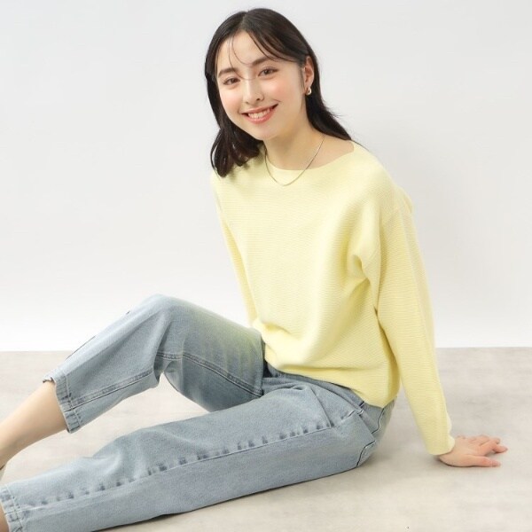 ≪XS-LLsize≫ 5color ボートネックニットオーガニックコットン【UV