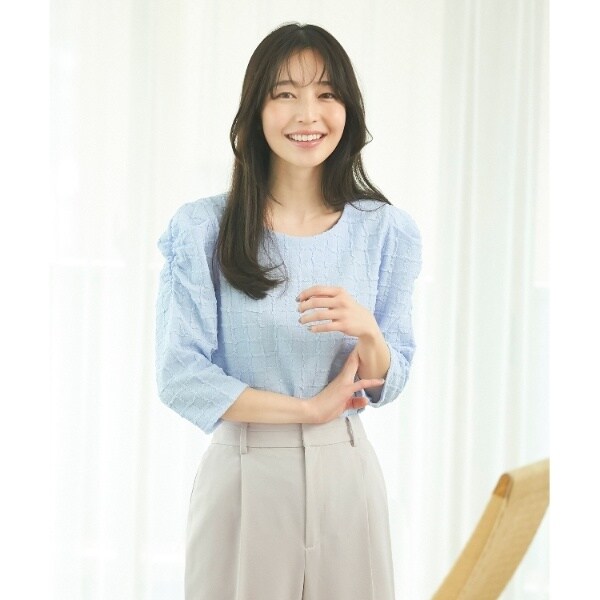 UV ギャザースリーブトップス【イージーケア洗濯機洗い可