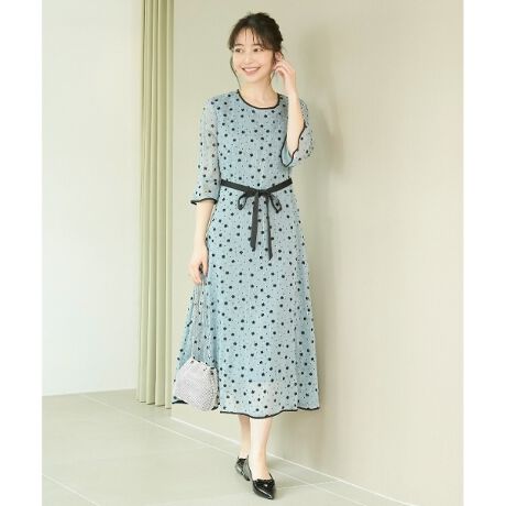 ≪S-LLsize≫ フロッキーフラワーバイカラーワンピース | インデックス  