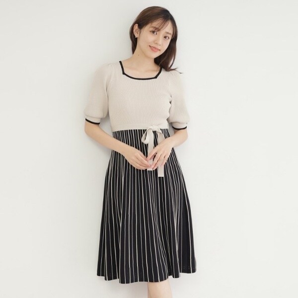 プリーツ ニットワンピース プリーツニットワンピース(デイリーワンピース)｜DRESS（ドレス