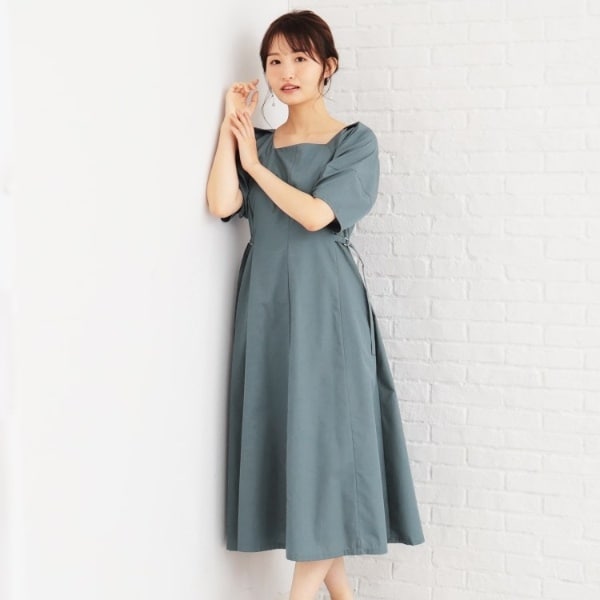 【試着のみ】ミラオーウェン　0サイズ　ボタニカルプリントソリッドワンピース Mila Owen｜【WEB限定サイズ】ボタニカルプリントソリッド