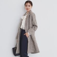 千鳥チェックチェスターコート【洗える】