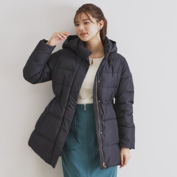 XS-LLsize》河田ダウン ドロストミドルコート【洗濯機洗い可撥水静電気