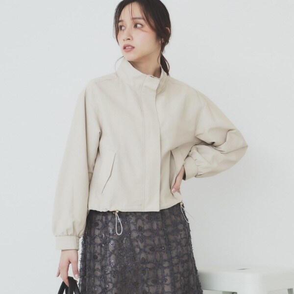 撥水スタンドカラーショートブルゾン【洗濯機洗い可】 | インデックス